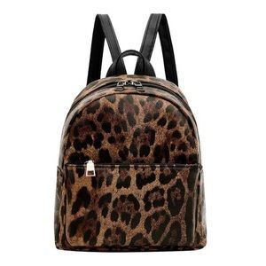 Mini Leather Leopard Backpack